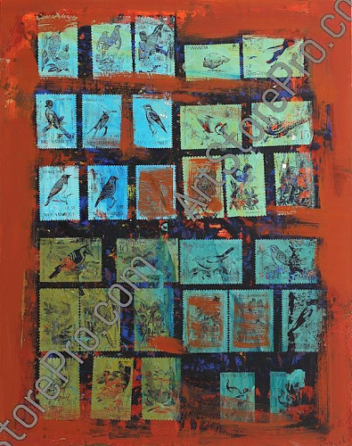 "Коллекция марок. Biruchiyart Art Air Mail 4"