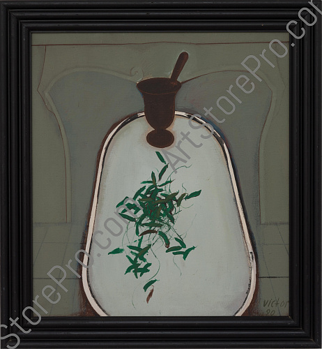 Натюрморт со ступкой и горохом